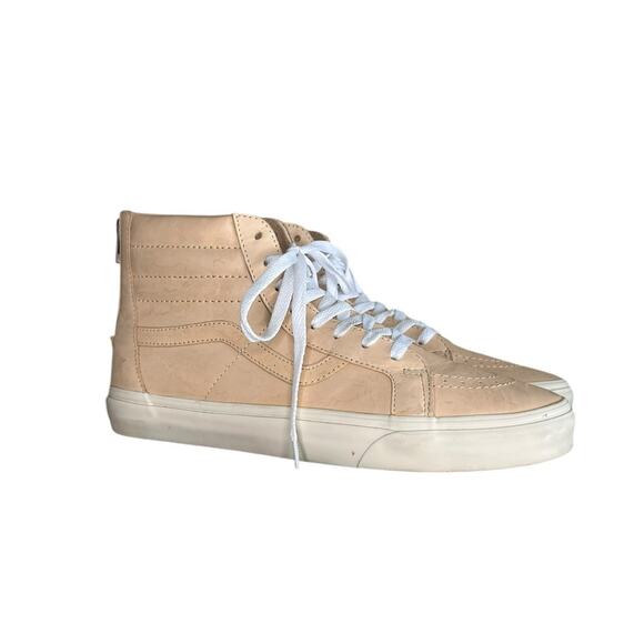 Mens Vans SK8-HI Reissue Veggie Tan Leather Sneakers Size 10.5 - Picture 3 of 5
